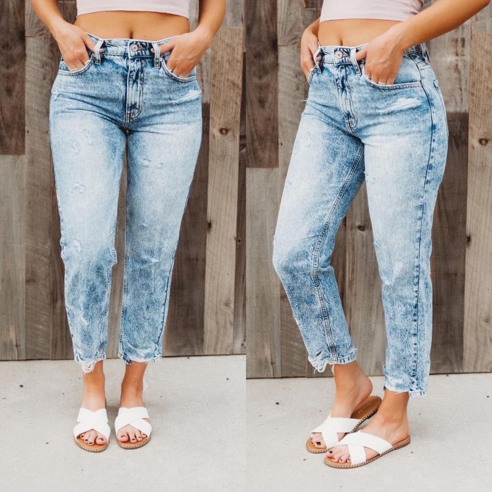 KanCan Distressed Mom Jeans